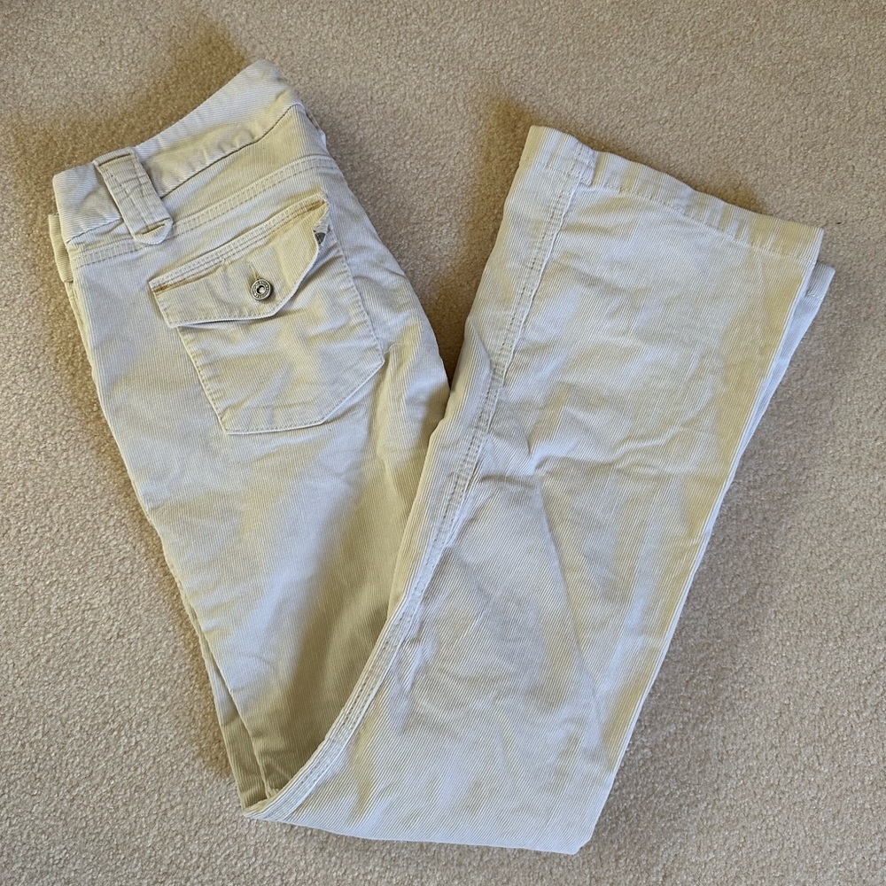 y2k cream corduroy flare jeans